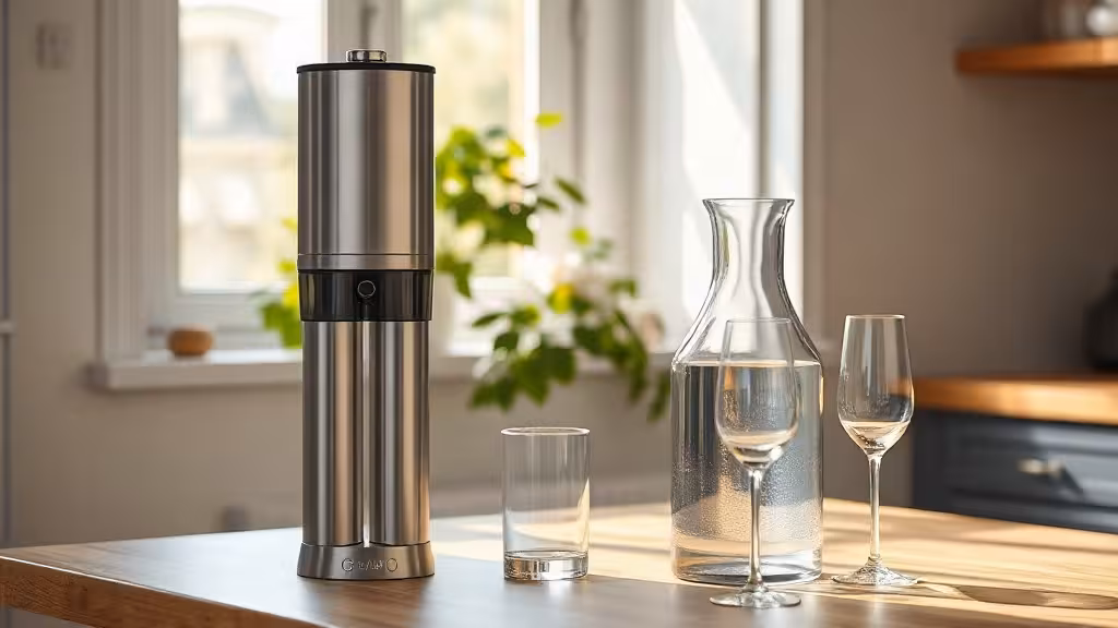 Doulton avis : filtre à eau par gravité sur un plan de travail de cuisine