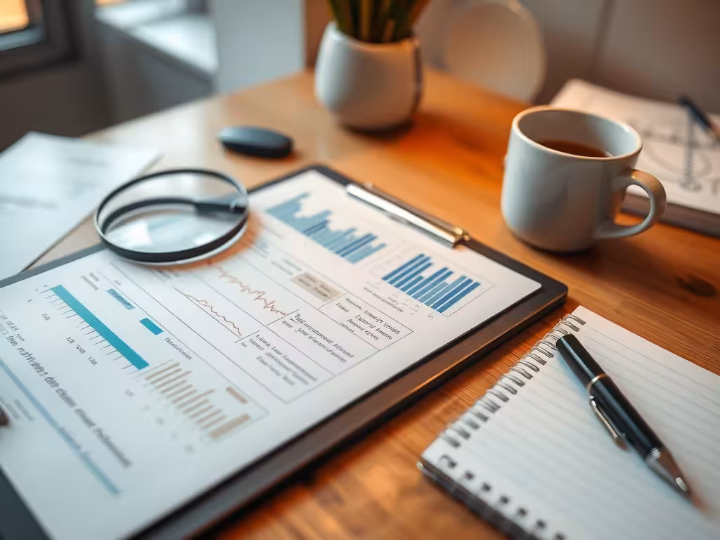 Poste de travail scientifique avec graphiques et outils d'analyse des données