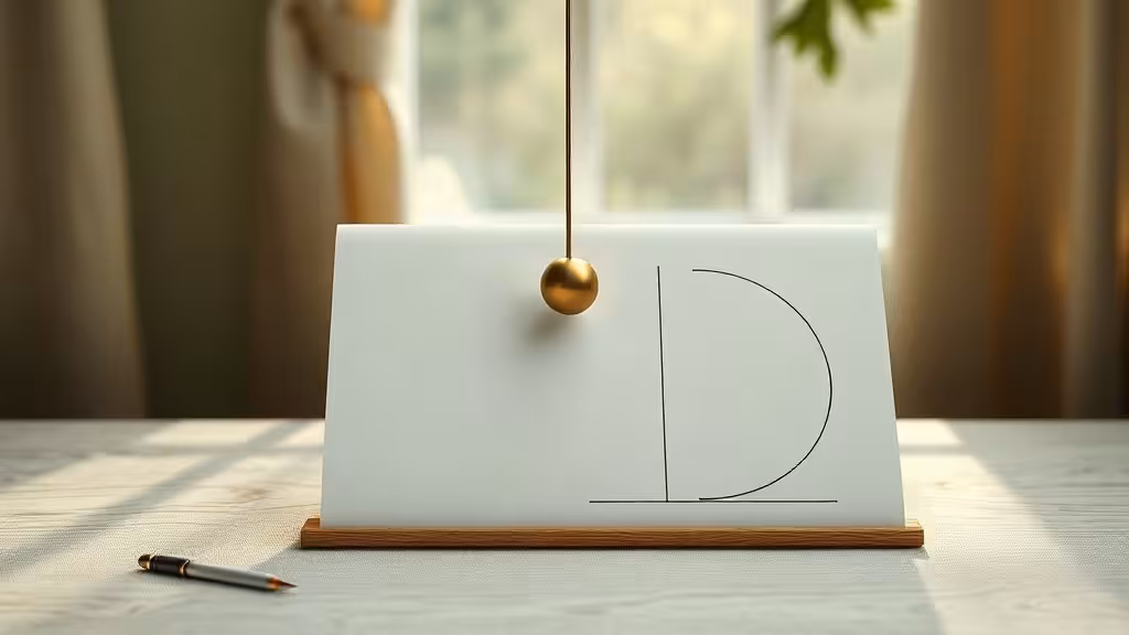 Pendule au-dessus d’un support neutre, pour questionner si le pendule est fiable.