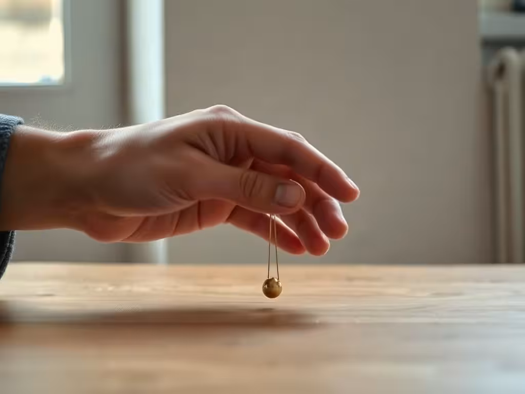 Illustration de l'effet idéomoteur et du mouvement involontaire du pendule.