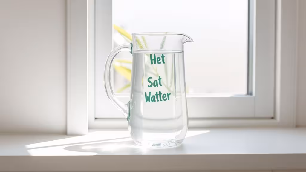 Eau claire et cristalline dans un verre transparent, lumière naturelle douce, ambiance de maison sereine