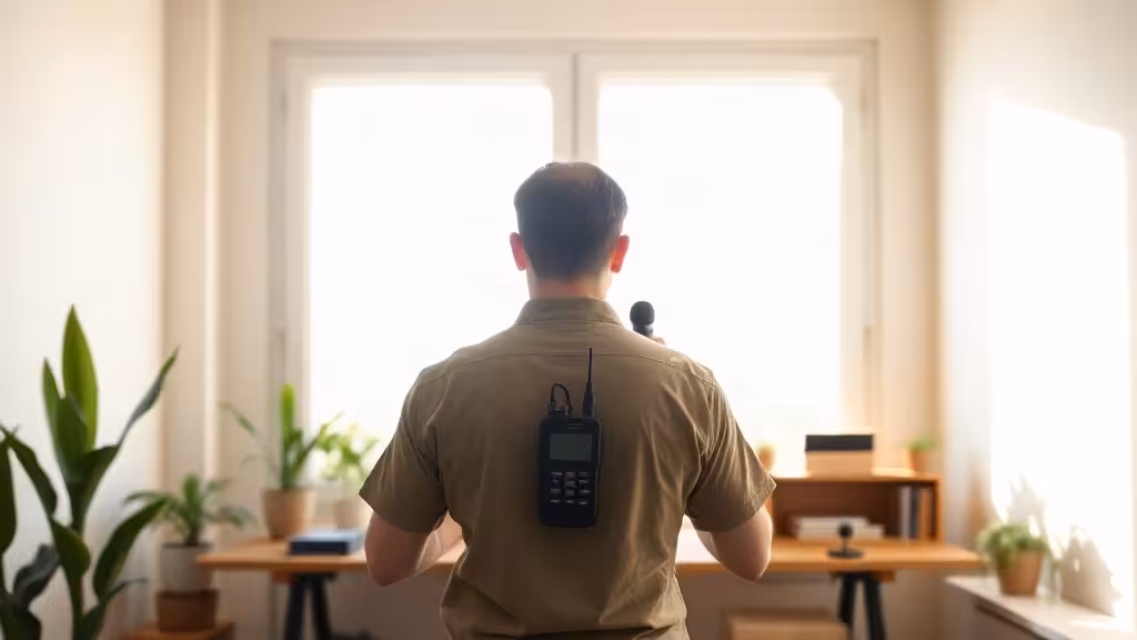 Mesure des ondes électromagnétiques dans une pièce de maison avec appareil spécialisé