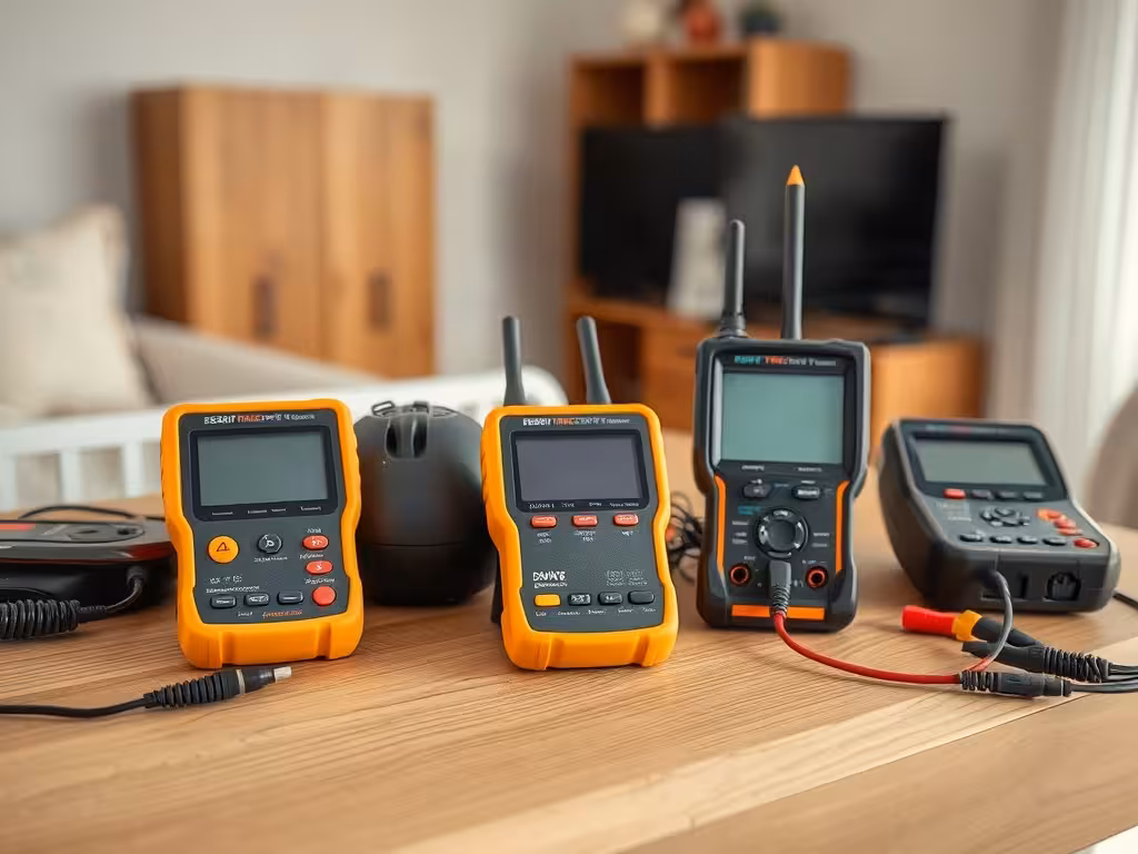 Appareils spécialisés pour mesurer les ondes électromagnétiques sur un bureau de travail